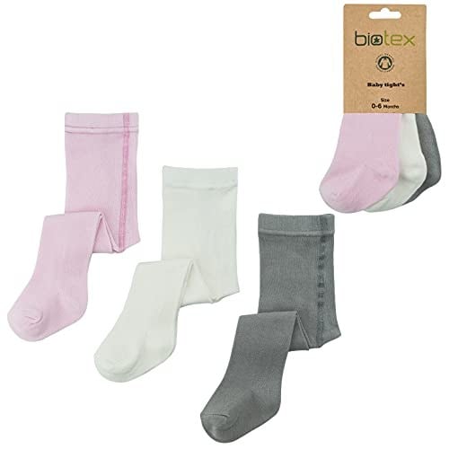 Biotex 3lü Organik Pamuklu Doğal Düz Hassas Yumuşak Soft Dikişsiz Külotlu Elastan Bebe Çorabı 1001-1002