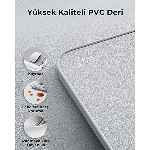 Bix SAIJI K7 Mini Dizüstü Yatak Tepsi Masası, Kaymaz PVC Deri ile Dizüstü Çalışma Masası, Ayarlanabilir Dizüstü Bilgisayar Standı Çok Amaç için Kullanılabilir Masa Gümüş