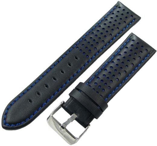 Bizon Deri Saat Kayışı 22mm Kordon Siyah 1. Kalite Spor Lacivert