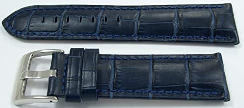 Bizon Deri Saat Kayışı Spor Lacivert 26mm Kordon Dikişli Kroko