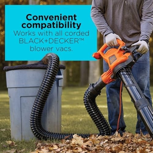 BLACK+ DECKER Kablolu Yaprak Üfleyiciler için Yaprak Üfleyici Hortum Ataşmanı, Yalnızca Ek Parça, 8 ft (BV-006)