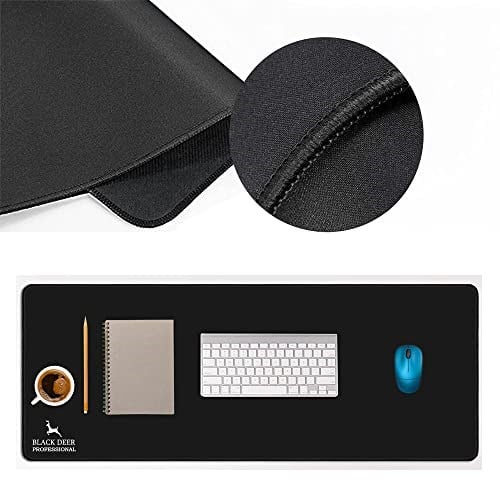Black Deer Oyuncu Mouse Pad, Fare Altlığı, Kenar Dikişli, Kaymaz Taban, Ofis Tipi, Pürüzsüz Yüzey, Çalışma Masası Altlığı (90x40 XL) - Seçenekler: 30x25 S, 35x28 M, 70x30 L, 90x40 XL