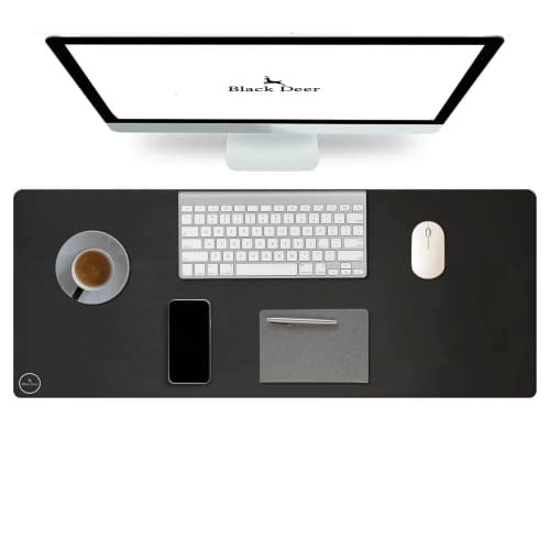Black Deer Siyah Professional Oyuncu Gaming Mouse Pad,Ofis, Kaydırmaz Taban Mouse Pad (90x40 XL) - Seçenekler: 30cm x25cm S, 35cm x28cm M, 70cm x30cm L, 90cm x40cm XL