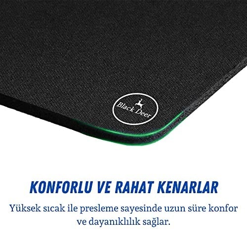 Black Deer Siyah Professional Oyuncu Gaming Mouse Pad,Ofis, Kaydırmaz Taban Mouse Pad (90x40 XL) - Seçenekler: 30cm x25cm S, 35cm x28cm M, 70cm x30cm L, 90cm x40cm XL
