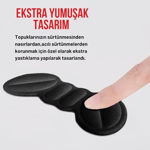 Black Deer T20 Ayakkabı Topuk Vurma Önleyici Ve Daraltma Pedi Ayakkabı Topuk Koruyucu Aparat 2 Çift (Siyah)