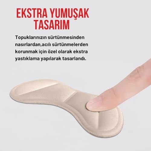 Black Deer T30 Ayakkabı Topuk Vurma Önleyici Ve Daraltma Pedi Ayakkabı Topuk Koruyucu Aparat 2 Çift (Bej)