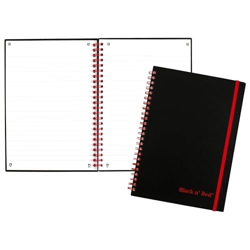 Black n Red Dizüstü Bilgisayar, Dayanıklı Poli Kapak, Premium Optik Kağıt, Scribzee Uygulaması Uyumlu, Çevre Dostu, Spiral Cilt, 11-3/4