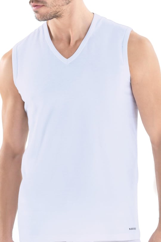 BLACKSPADE 9227 ERKEK 2 Lİ LOOSE FİT V YAKA BEYAZ SIFIR KOL ATLET