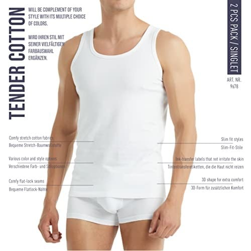 Blackspade Erkek Atlet 2li Paket Tender Cotton 9678 - Beyaz