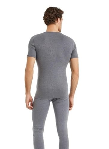Blackspade V Yaka Kısa Kol Unisex Gri Termal İçlik C3T6N2O1