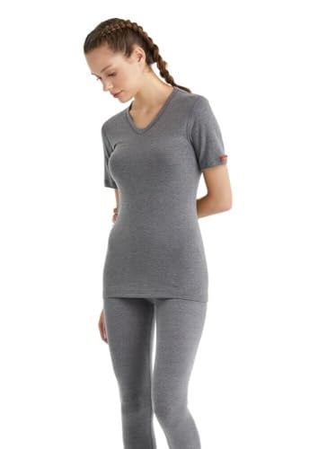 Blackspade V Yaka Kısa Kol Unisex Gri Termal İçlik C3T6N2O1