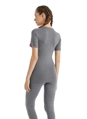 Blackspade V Yaka Kısa Kol Unisex Gri Termal İçlik C3T6N2O1