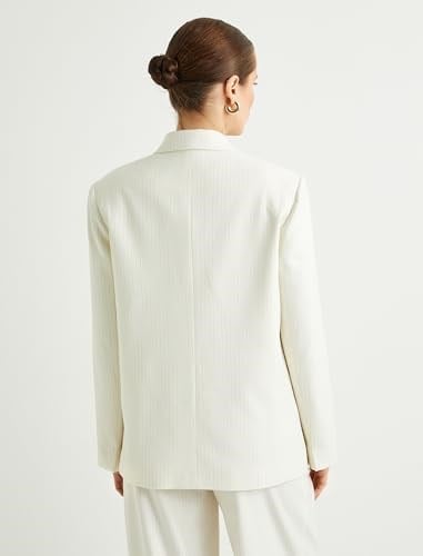 Blazer Ceket Düğmeli Standart Kesim Sim Şerit Detaylı