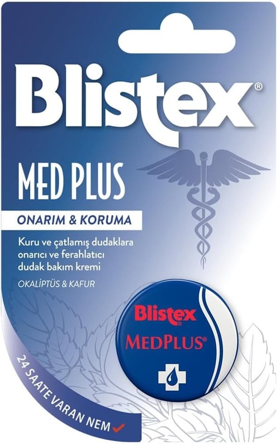 Blistex Medplus Kavanoz Kuru ve Çatlamış Dudaklara Onarıcı ve Ferahlatıcı Dudak Bakım Kremi SPF 15
