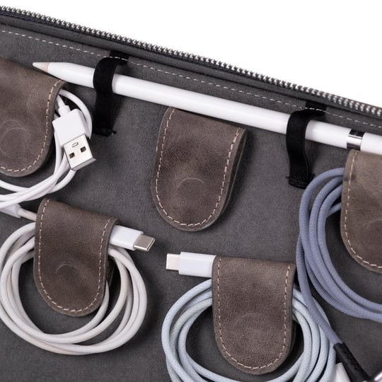 Bloominbag Arcadia Mist Gray Premium Deri Teknoloji Kablo & Aksesuar Düzenleyici