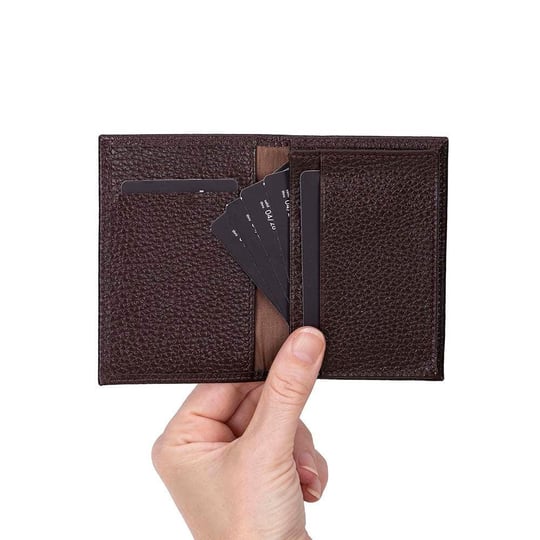 Bloominbag Bloomcard Verta Chestnut Brown Hakiki Deri Dikey Kartlık