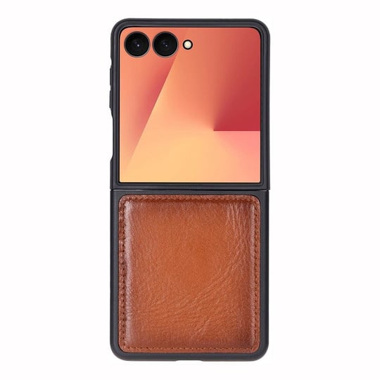 Bloominbag Bloomcase Flex Cool Tan Hakiki Deri Samsung Galaxy Z Flip 7 Kılıf(6.9