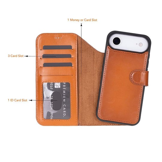 Bloominbag Bloomcase Magic Wallet Urban Tan Hakiki Deri Iphone 17 Air(6.5