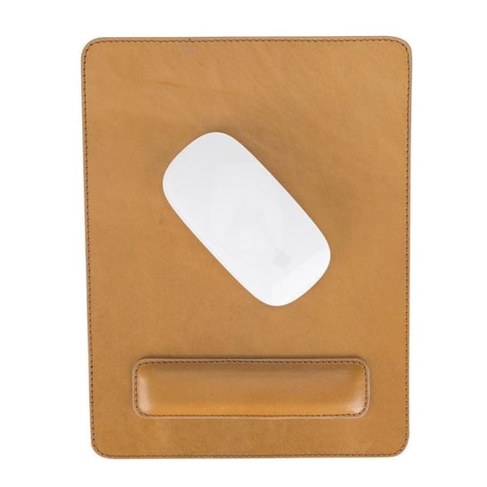 Bloominbag Bloomdesk Ease Burnished Brass Hakiki Deri Bilek Destekli Mouse Pad