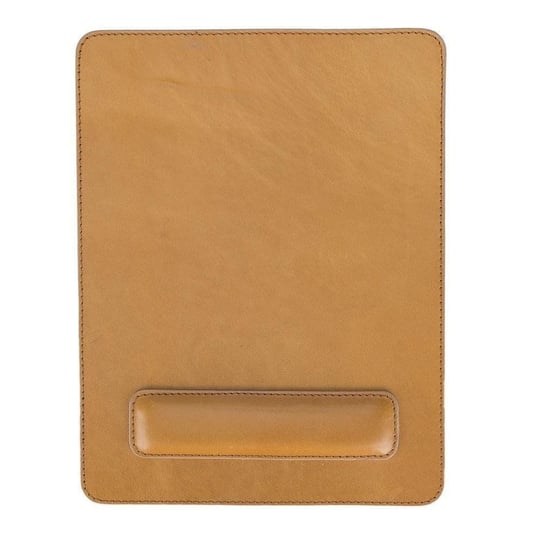 Bloominbag Bloomdesk Ease Burnished Brass Hakiki Deri Bilek Destekli Mouse Pad