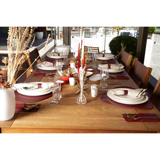 Bloominbag Bloomdine Velato Hakiki Deri Masa Seti (4lü Placemat & Tabak Altlığı Seti)