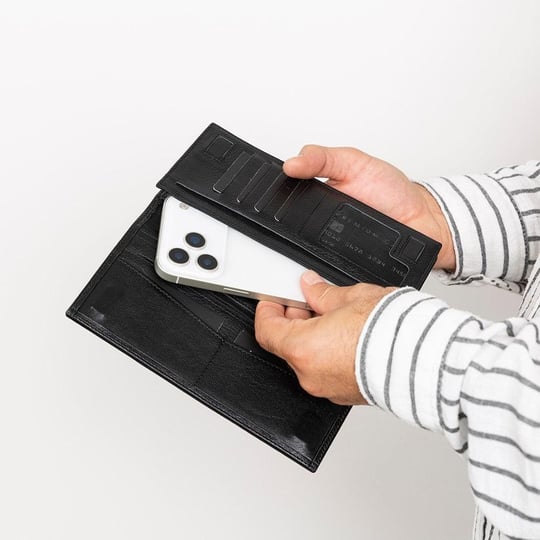 Bloominbag Bloomtenuta Obsidian Black – Hakiki Deri Cüzdan & Telefon Çantası