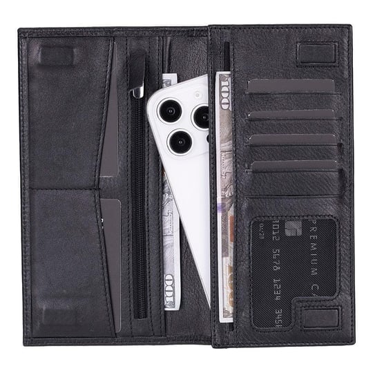 Bloominbag Bloomtenuta Obsidian Black – Hakiki Deri Cüzdan & Telefon Çantası
