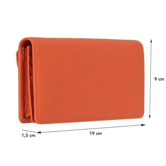 Bloominbag Celestina Pebble Orange Hakiki Deri Telefon Bölmeli Cüzdan