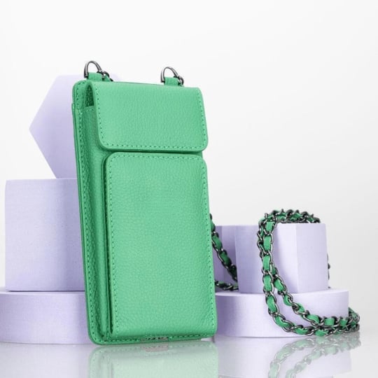 Bloominbag City Muse Deri Celadon Mist Çapraz Askılı Telefon Cüzdan