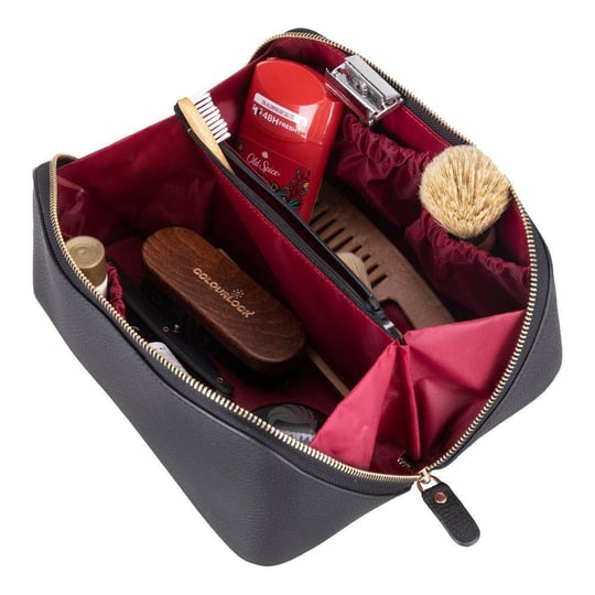 Bloominbag Ella Terra Onyx Black Deri Seyahat Ve Makyaj Çantası