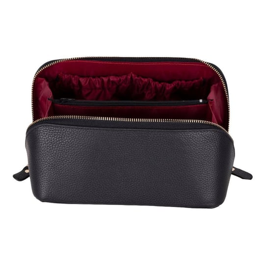 Bloominbag Ella Terra Onyx Black Deri Seyahat Ve Makyaj Çantası