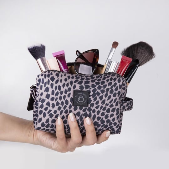 Bloominbag Leopard Cita Noir Makyaj Çantası Ve Kompakt Kozmetik Organizer