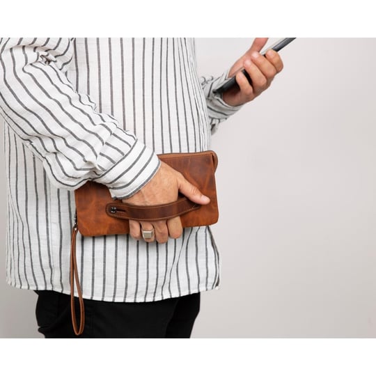 Bloominbag Majeste Rust Brown Curated Deri Clutch Bag