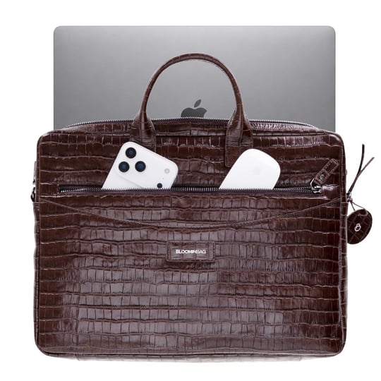 Bloominbag Mocha Croco Hakiki Deri 13-14 Inç Macbook/laptop Çantası