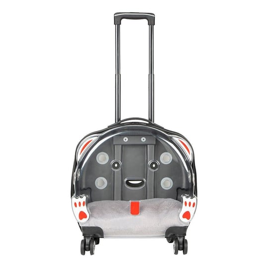 Bloominbag Pawbuddy Clear Travelmate– Gri Ve Şeffaf Tekerlekli Lüks Evcil Hayvan Taşıma Çantası