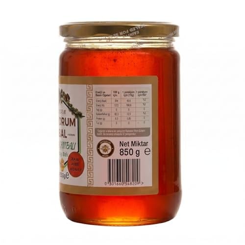 Bodrum Bal Ham Çam Balı 850g -%100 Saf Ham Bal Filtre edilmemiş - Güvenli Doğal Apiterapik Cam Kavanoz