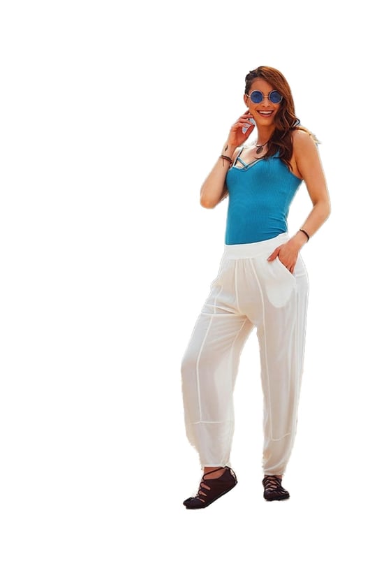 Bohemian Bohem Beli Lastikli Salas Yoga Salvar Pantolon-1 - Bedenler: S, M