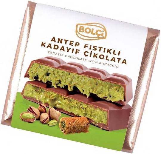 Bolçi Antep Fıstıklı Kadayıf Dolgulu Sütlü Çikolata - Dubai Çikolatası 100g