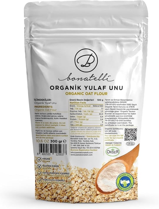 Bonatelli Organik Yulaf Unu