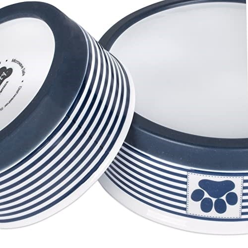 Bone Dry Paw & Patch Seramik Evcil Hayvan Koleksiyonu, Büyük Set, 19 x 6 cm, Deniz Mavisi, 2 Parça - Seçenekler: Medium (Pack of 1), Small Round (2), Large Round (2)...