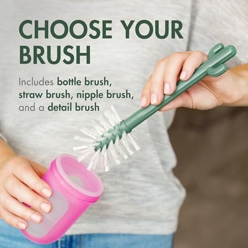 Boon Cacti şişe temizleme fırçası seti, terakota, 4 parçalı set