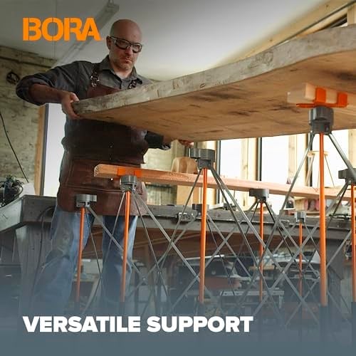 BORA Centipede CK9S 76,2 cm Yükseklik Taşınabilir Çalışma Standı, 4 X-Bardak, 4 Hızlı Kelepçe, Taşıma Çantası, Taşınabilir İş Desteği Testere Tezgahı, 4Ft x 4Ft, 30