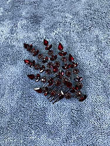 Bordo Çift Yapraklı Helen Model Kına Tacı Saç Aksesuarı