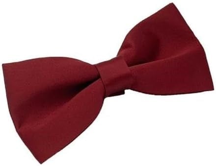 Bordo Düz Renk Saten Papyon
