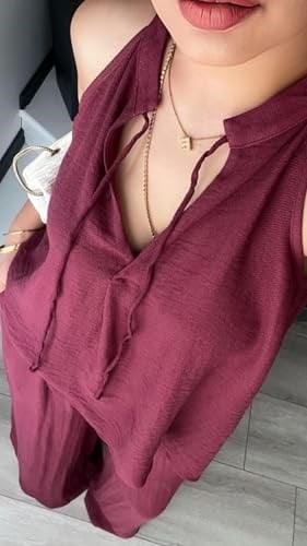 Bordo Kendinden Dokulu Bağlamalı Bluz-Pantolon Takım - Bedenler: S, M
