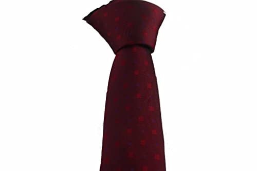 Bordo Nokta ve Kare Desenli Slim Kravat SKP-10
