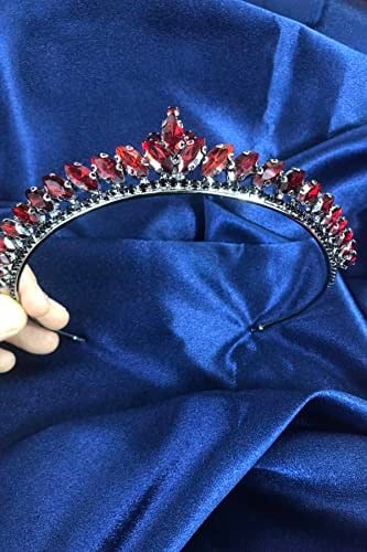 Bordo Rengi İnce Mekik Taşlı Gelin Kına Tacı