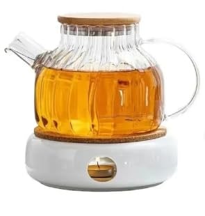 Borosilikat Cam Çaydanlık, 1000 ml, Isıya Dayanıklı, Modern Tasarım, Şeffaf