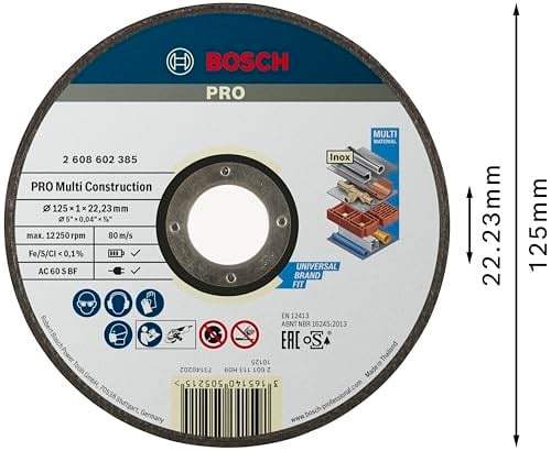 Bosch - 125 * 1, 0 mm Çoklu Malzemelerde Kullanım İçin Düz Kesme Diski (Taş)
