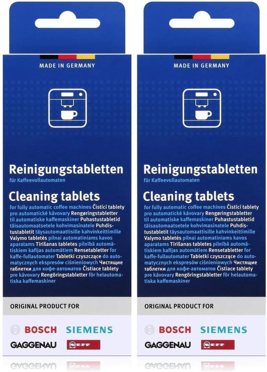 Bosch 2li paket temizlik tableti, kahve otomatları için, termo sürahiler TCZ6001 2 x 10 tablet